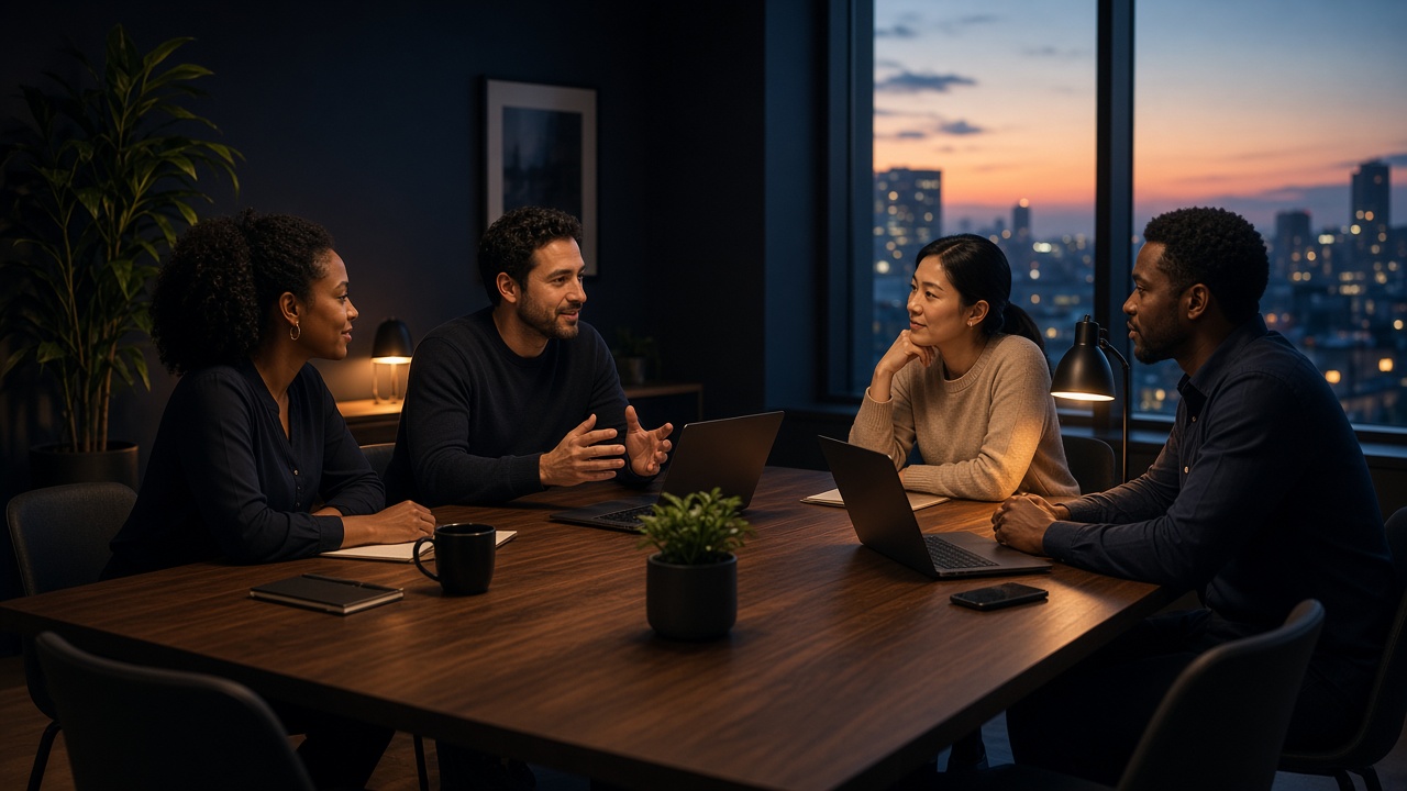 Reina Tech team collaborating in a product studio